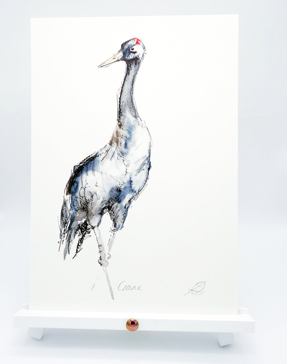 Eurasian Crane 1 - A4 Art Print