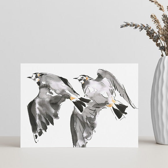 Lapwings in Flight Design - Greeting Card