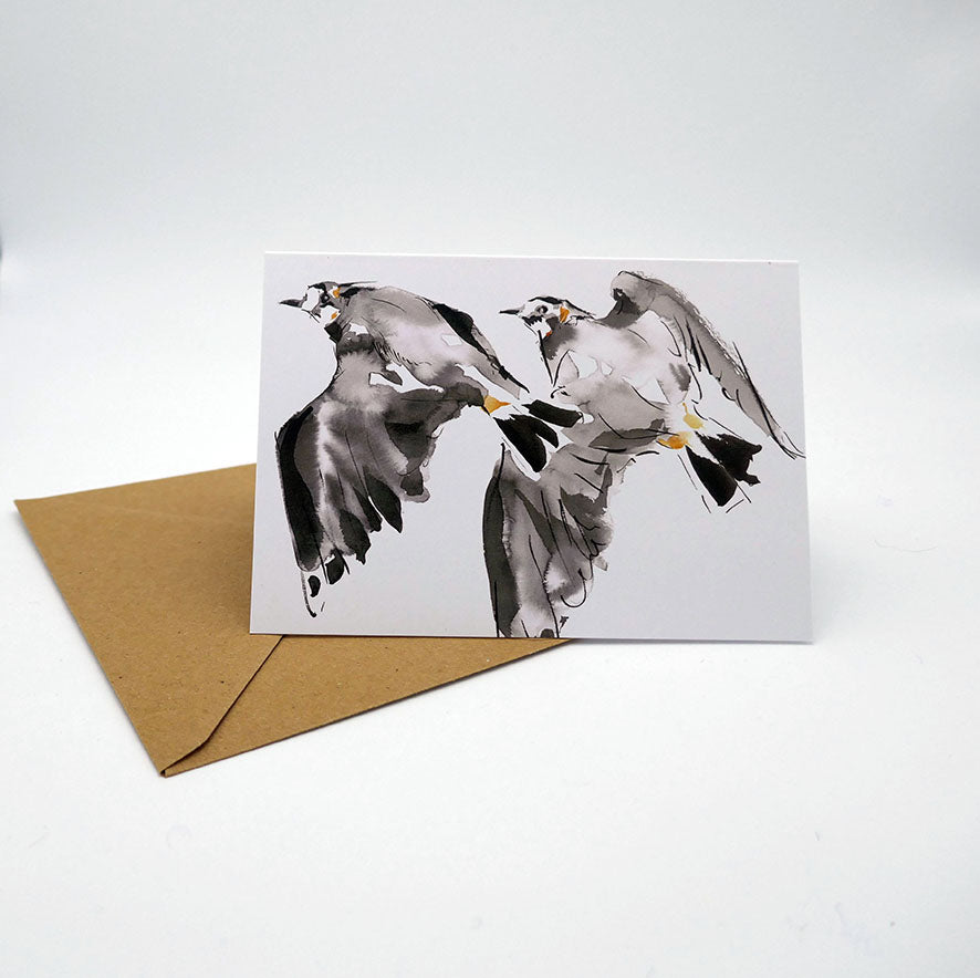 Lapwings in Flight Design - Greeting Card