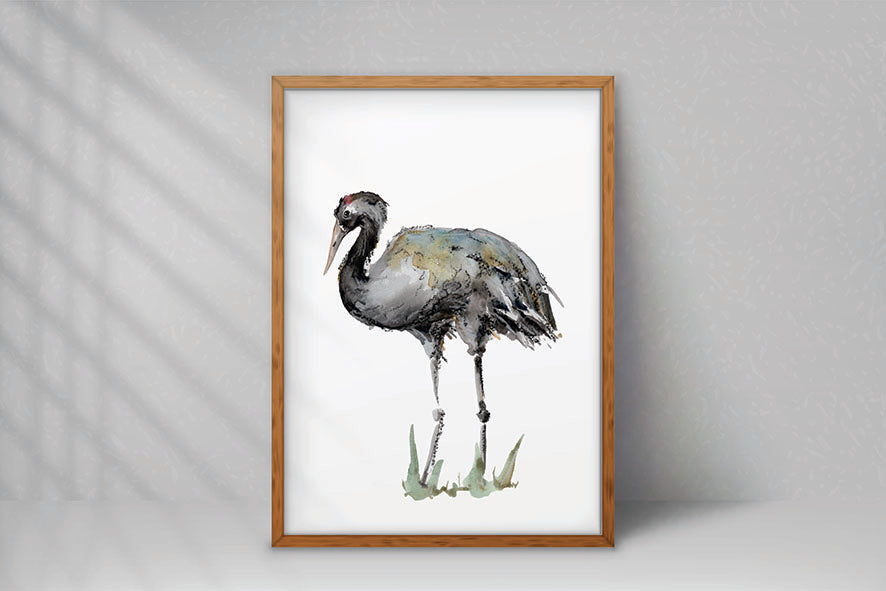 Eurasian Crane 1 - A4 Art Print