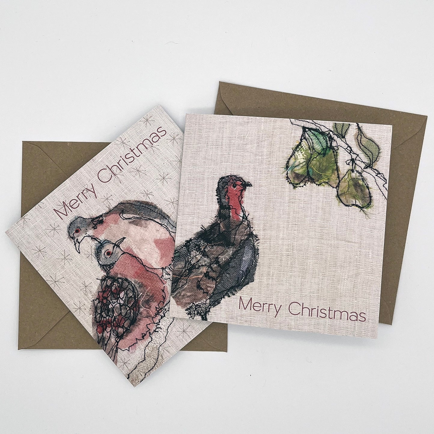 Two Turtle Doves - Christmas Greeting Card