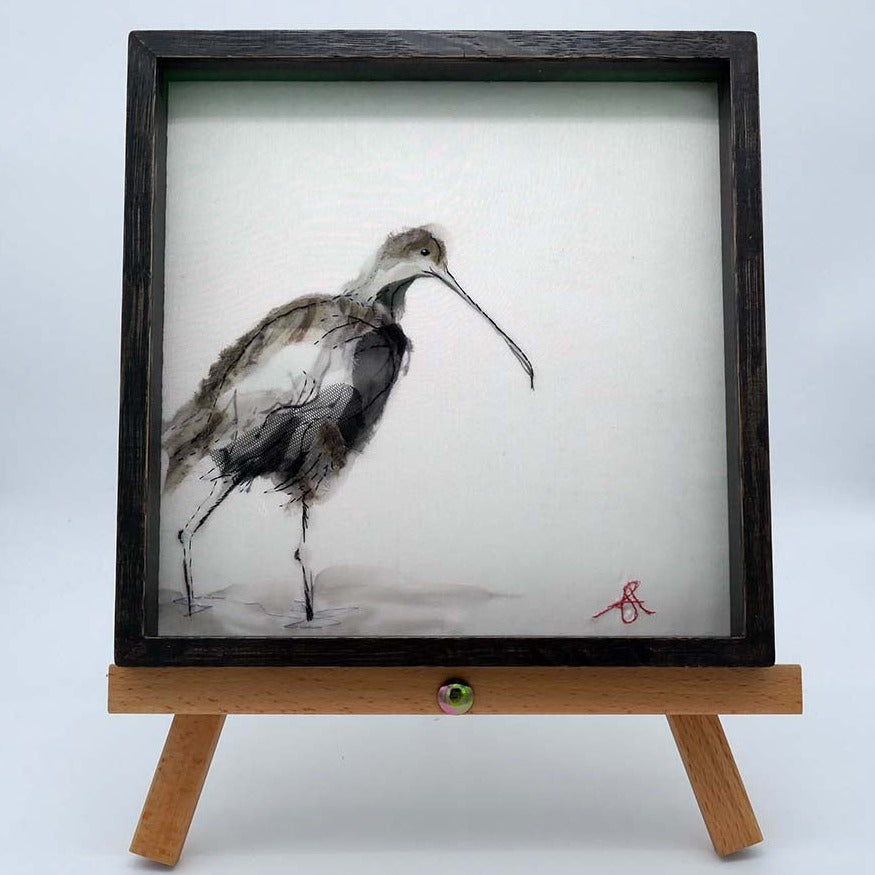 Curlew Shows His Face - Original Stitched Art