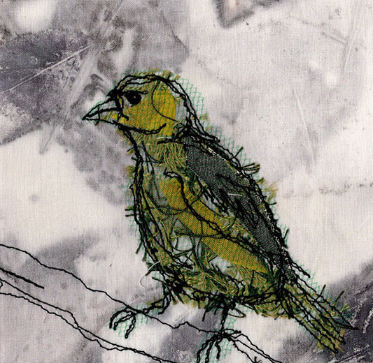 Mini Greenfinch No. 1 - Original Stitched Art
