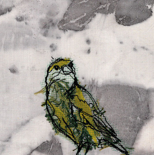 Mini Greenfinch No. 2 - Original Stitched Art