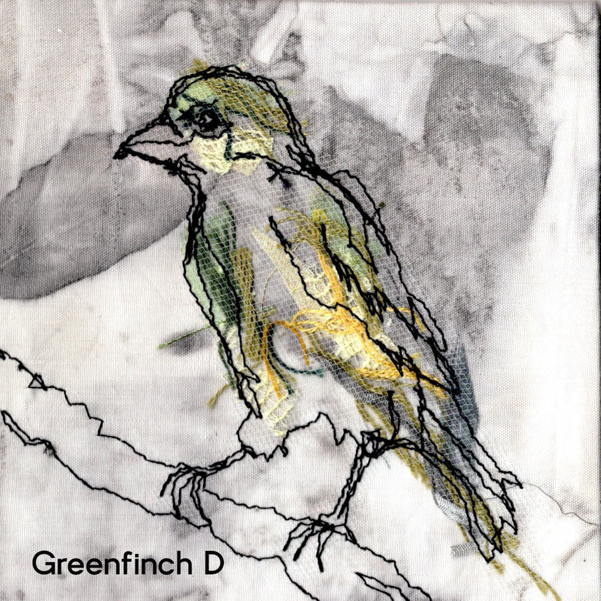 Mini Greenfinch - Original Stitched Art