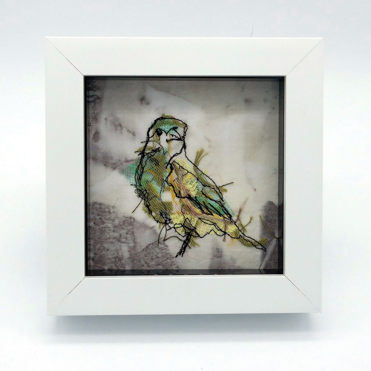 Mini Greenfinch No. 2 - Original Stitched Art