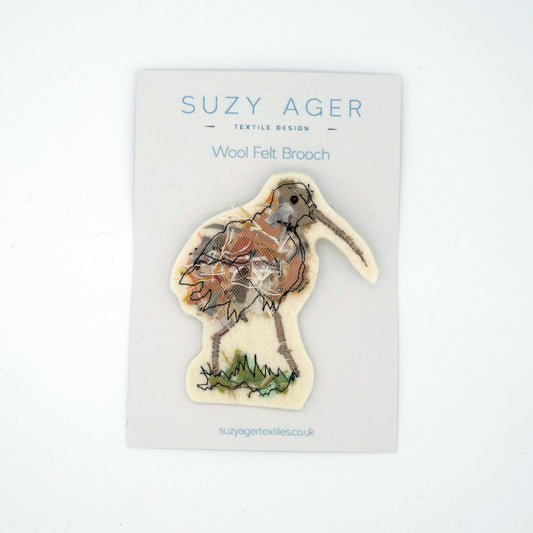 Curlew Stitched Brooch