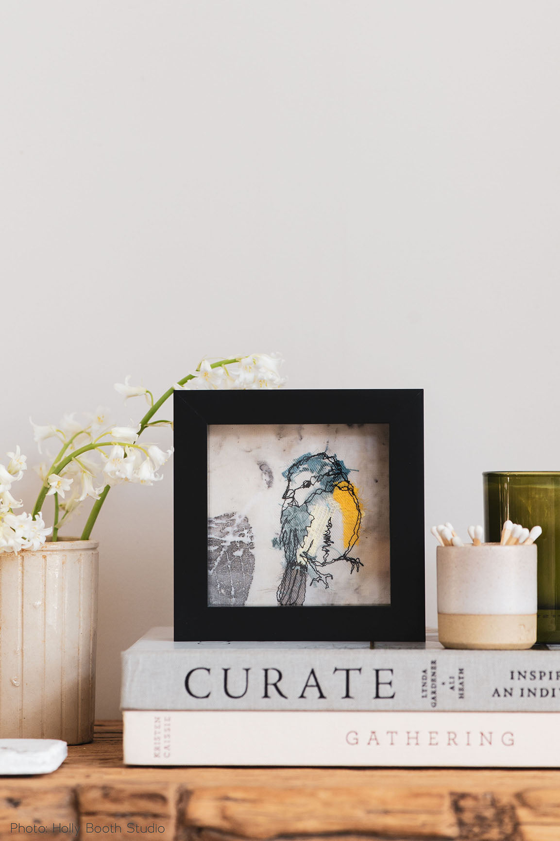 Mini Blue Tit - Original Stitched Art
