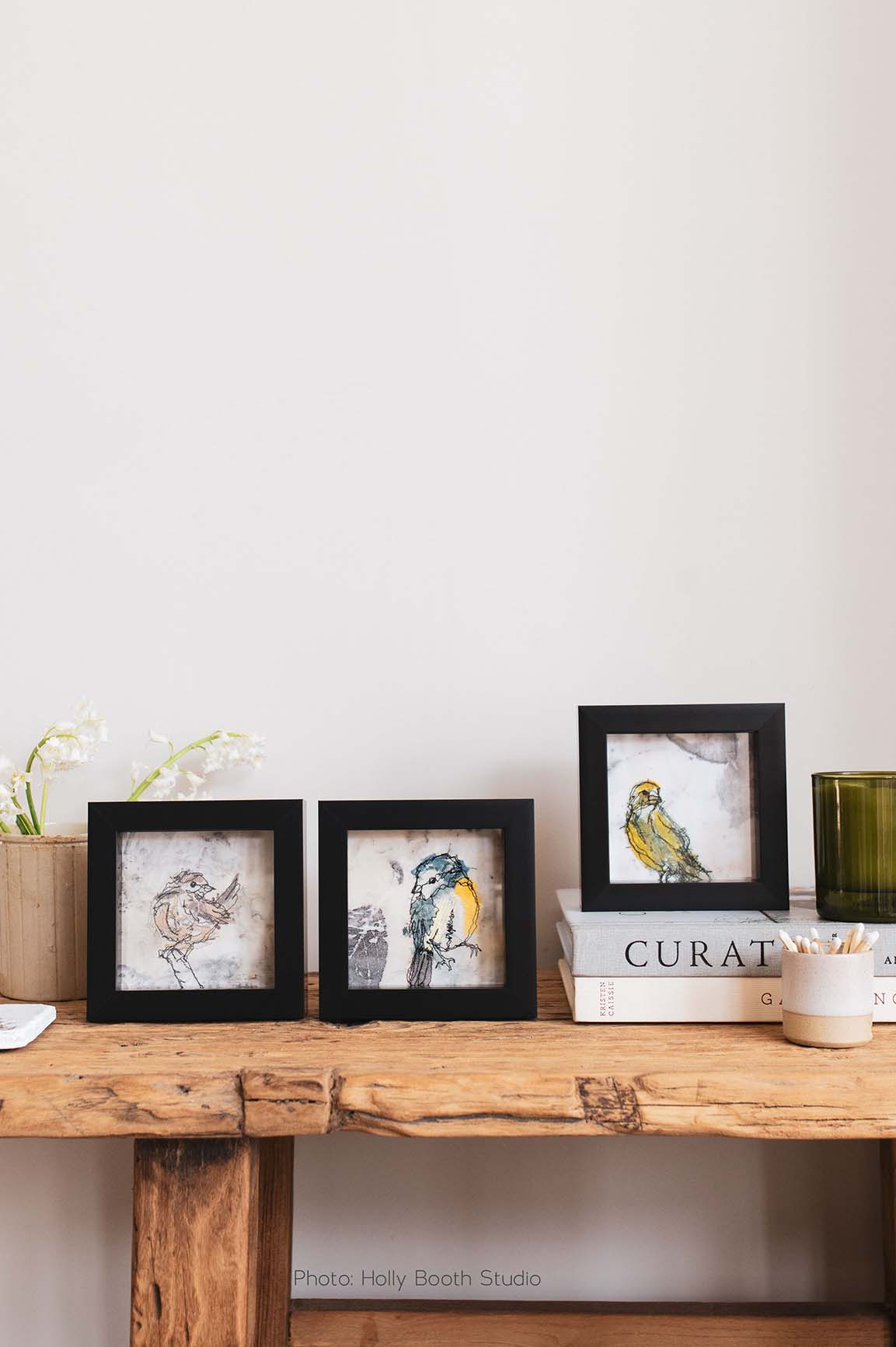 Mini Blue Tit - Original Stitched Art