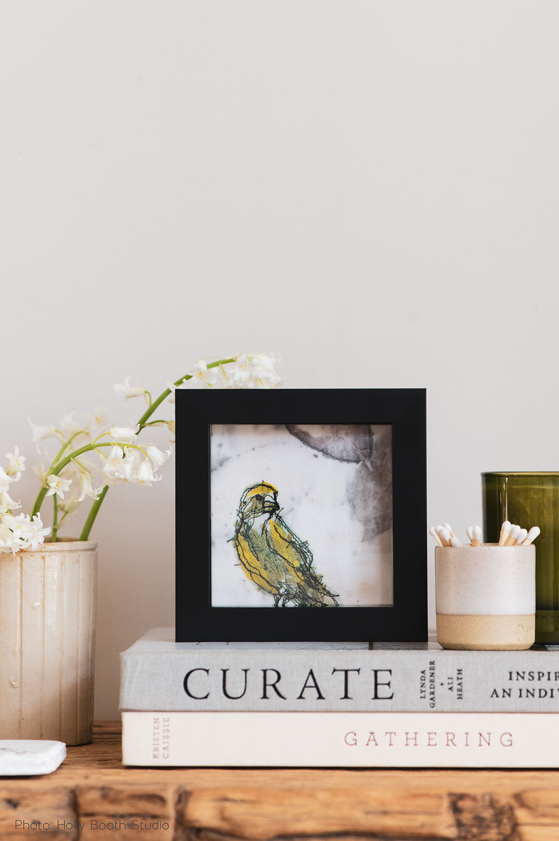 Mini Greenfinch No. 2 - Original Stitched Art