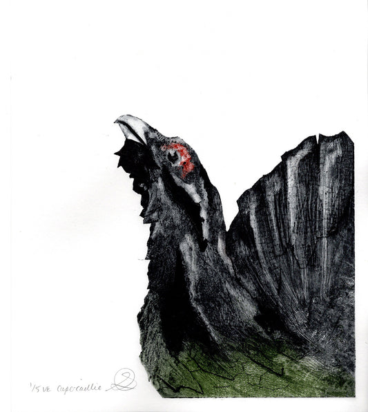 Capercaillie Collagraph - Handmade print