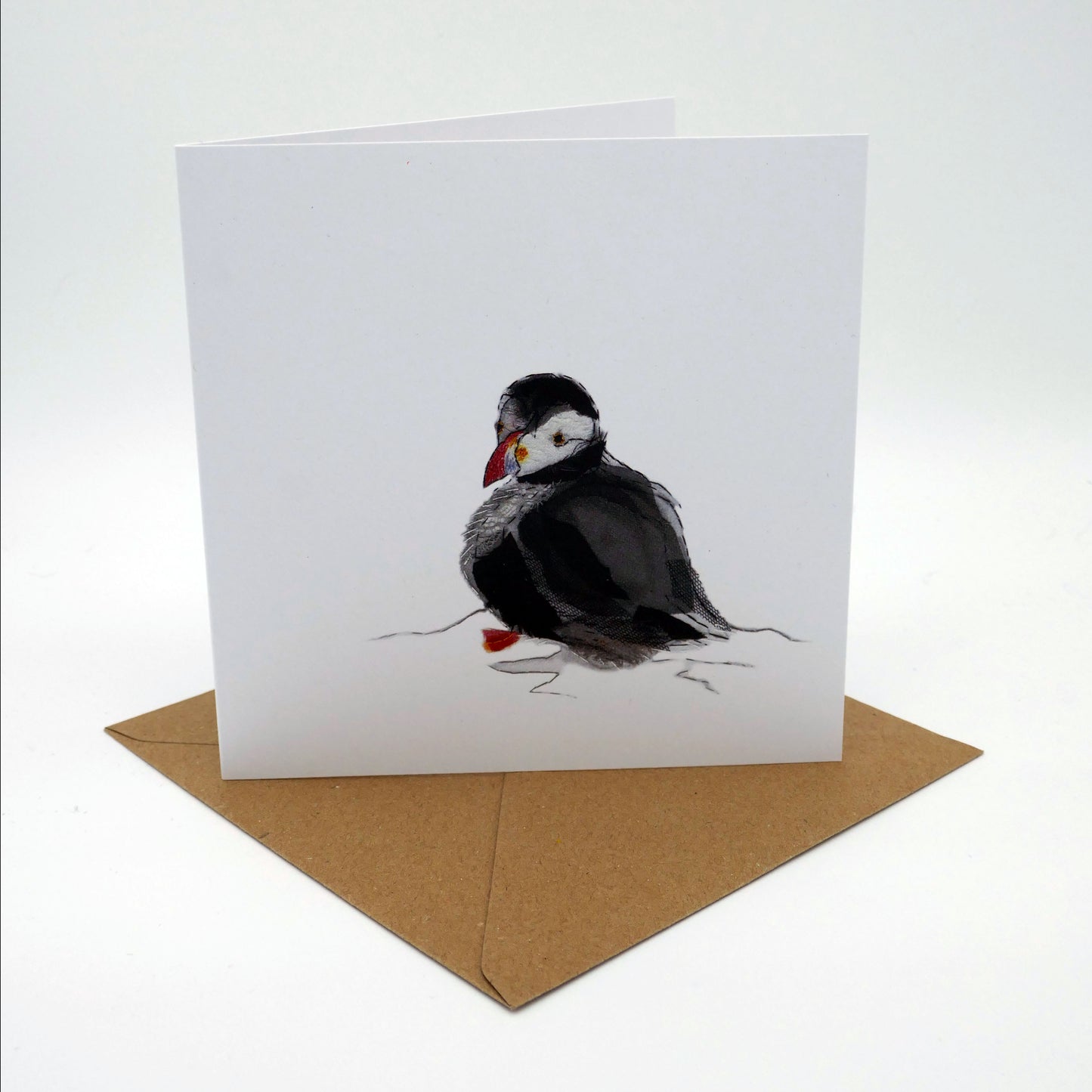 Puffin Sitting - Greeting Card