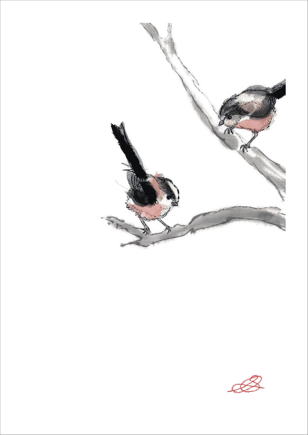 Balancing Act, Long-tailed Tits - A4  Giclée Print