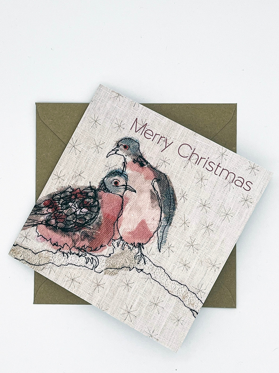 Two Turtle Doves - Christmas Greeting Card
