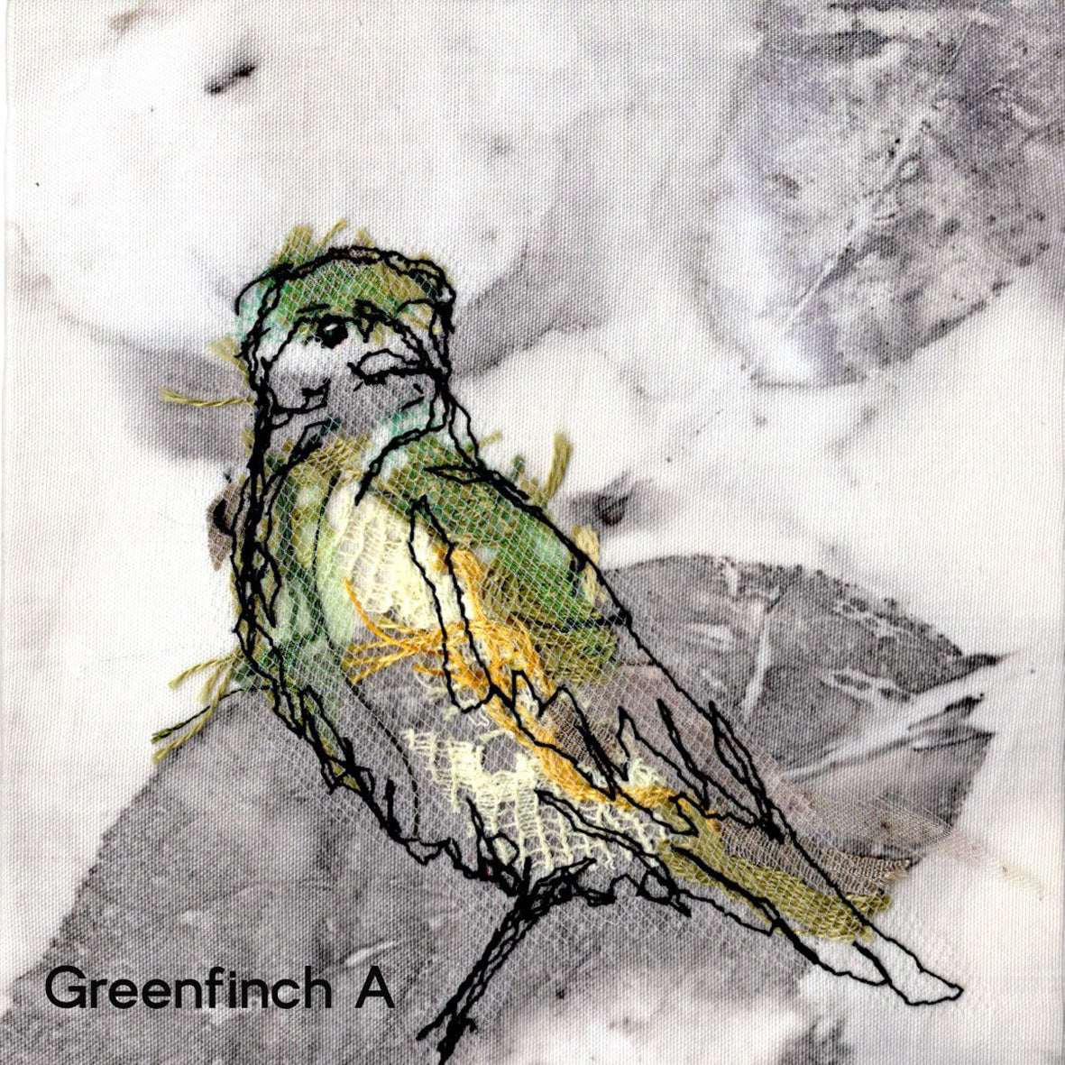 Mini Greenfinch - Original Stitched Art