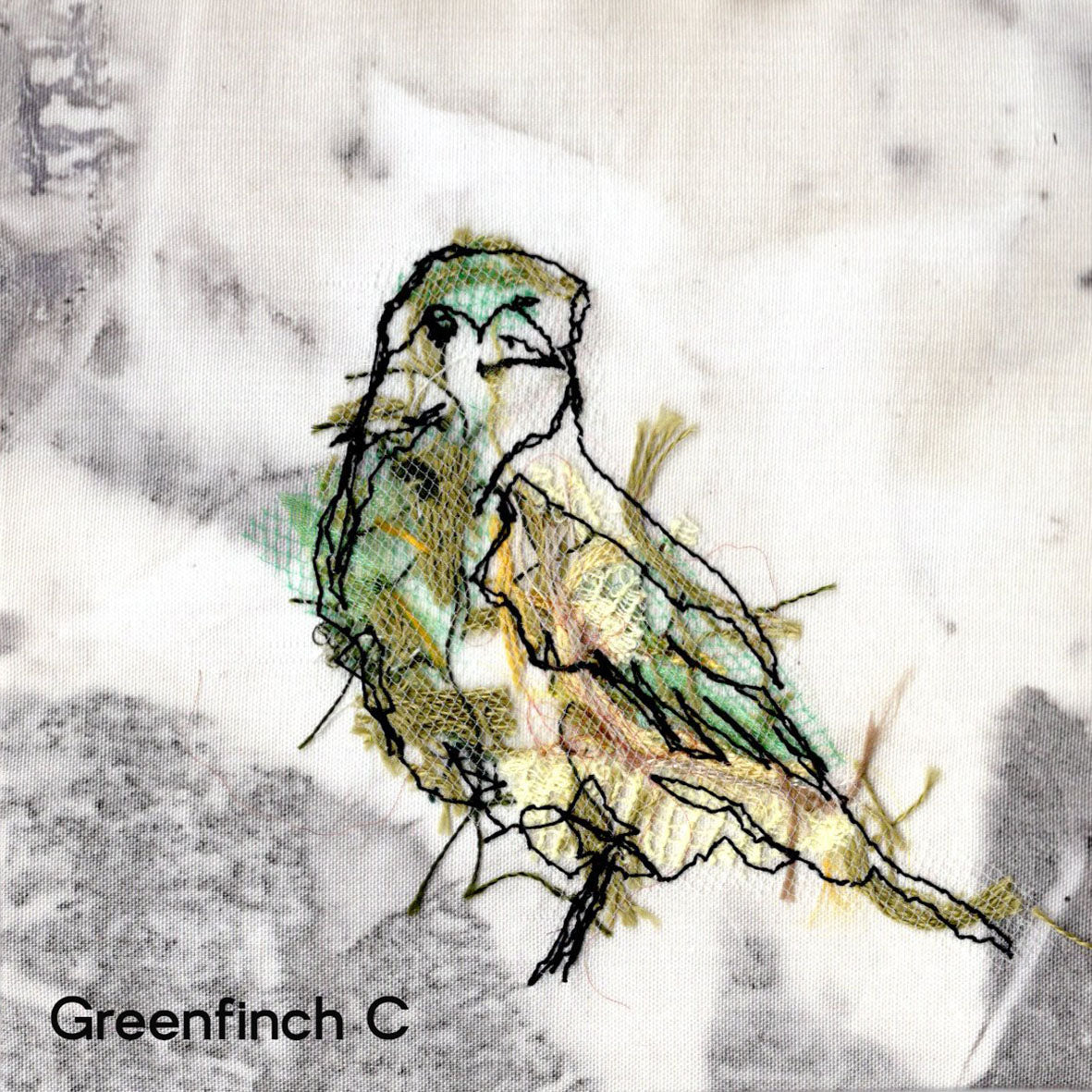 Mini Greenfinch - Original Stitched Art