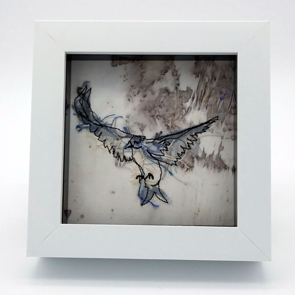 Mini House Martin - Original Stitched Art