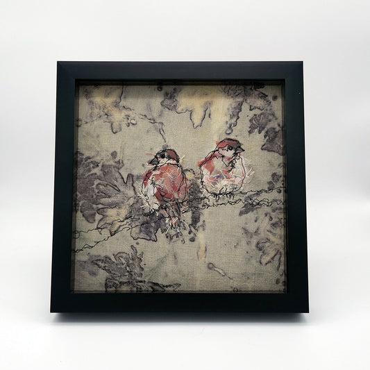 Sparrows - Original Stitched Art