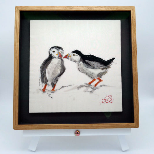 Puffin Lovin' - Original Stitched Art