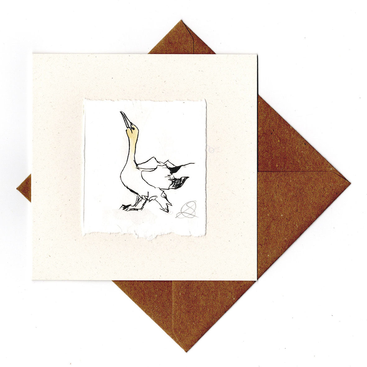 Gannet - Hand Printed Greeting Card