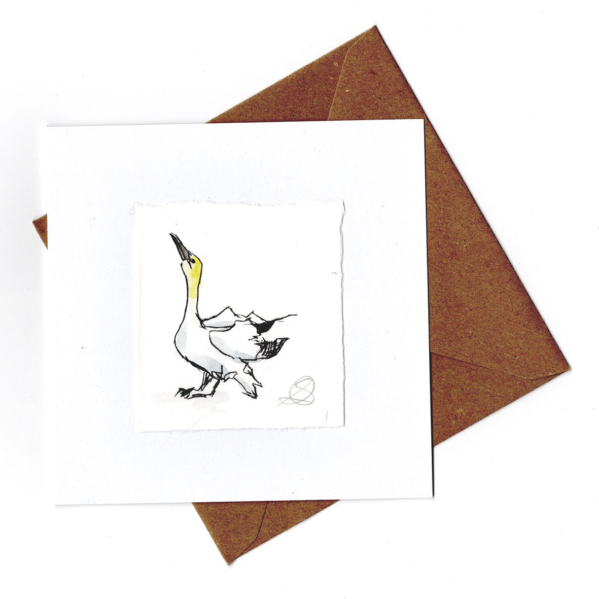 Gannet - Hand Printed Greeting Card