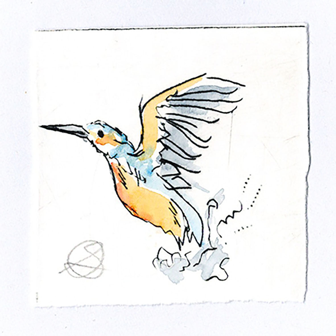 Kingfisher - Hand Printed Greeting Card