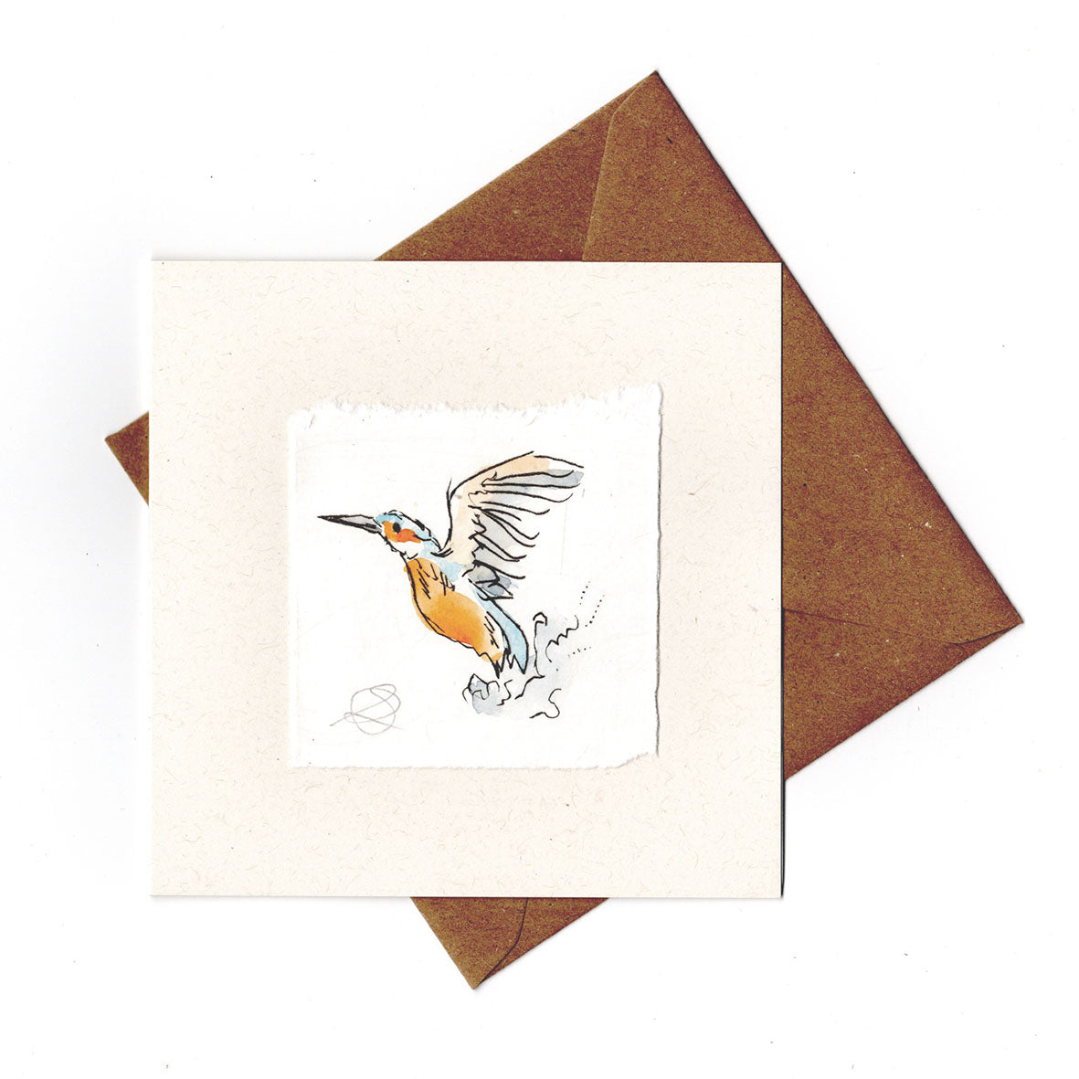Kingfisher - Hand Printed Greeting Card