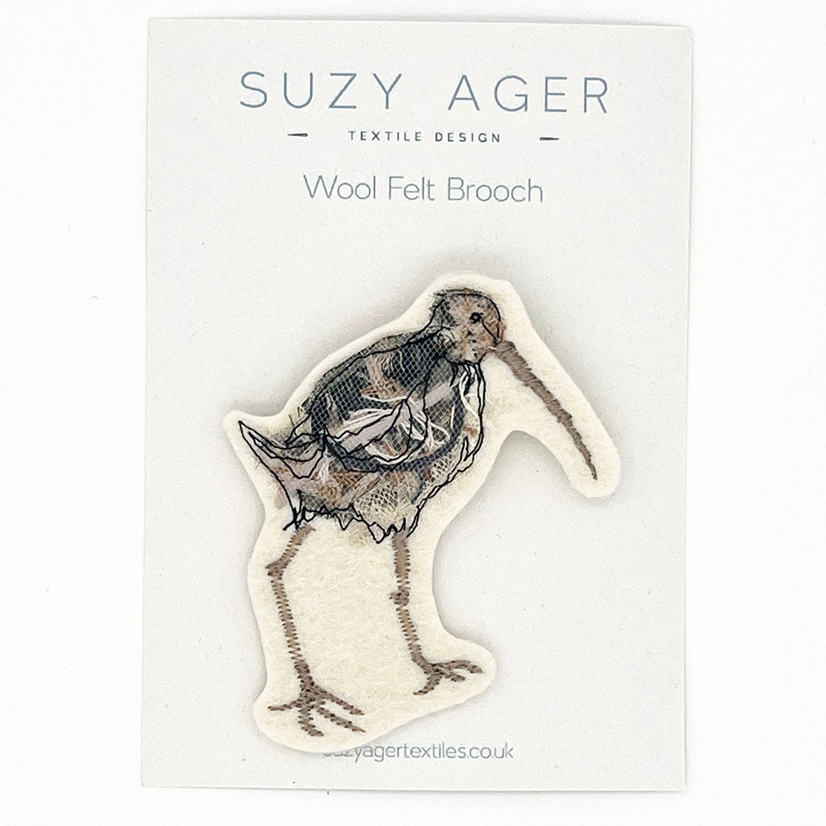 Curlew Stitched Brooch