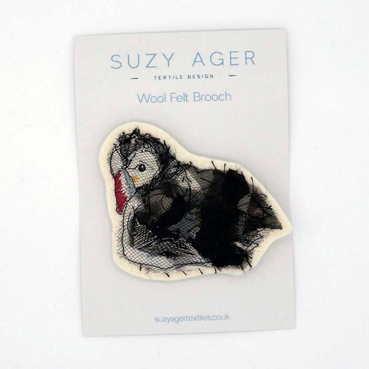 Seated Puffin Stitched Brooch