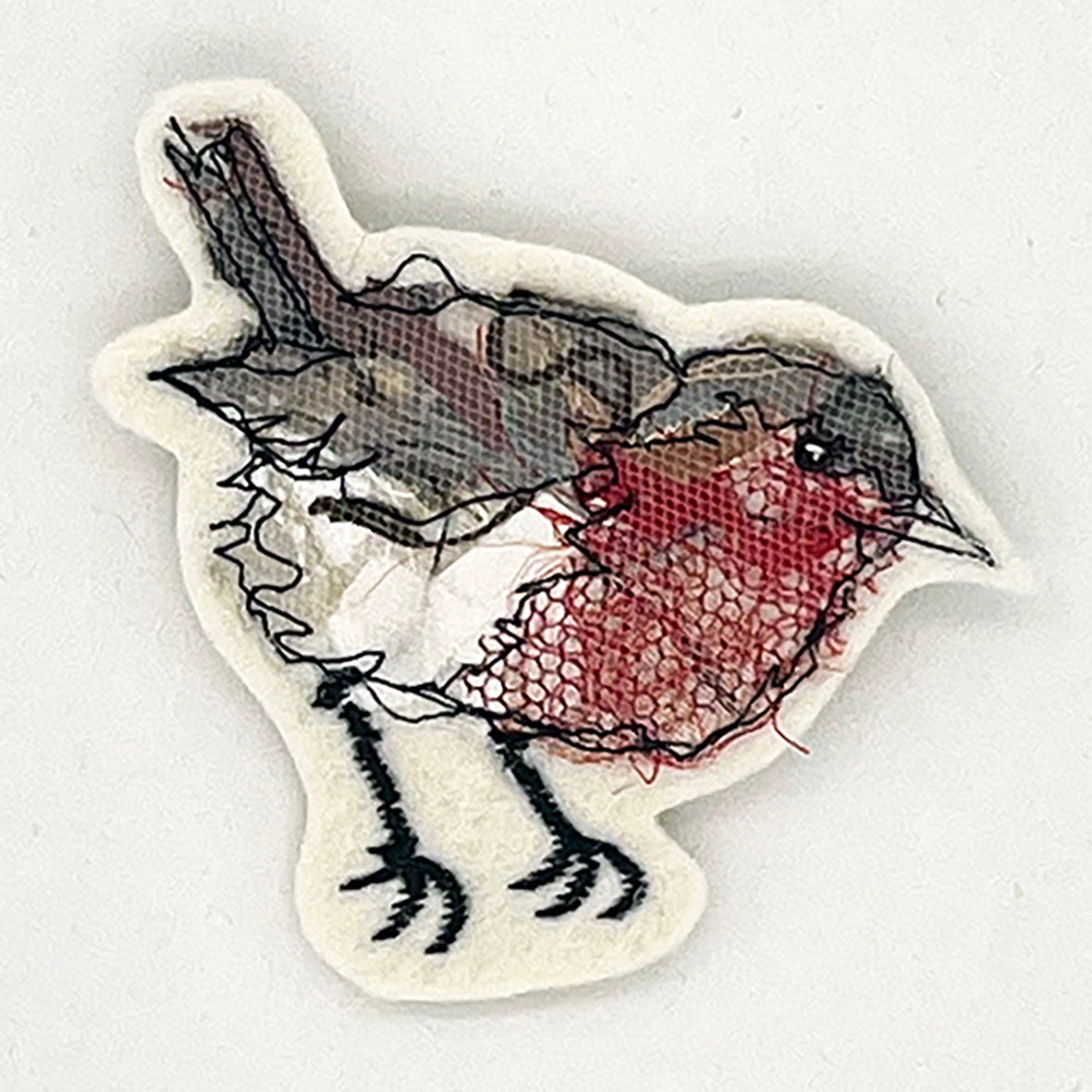 Robin Stitched Brooch